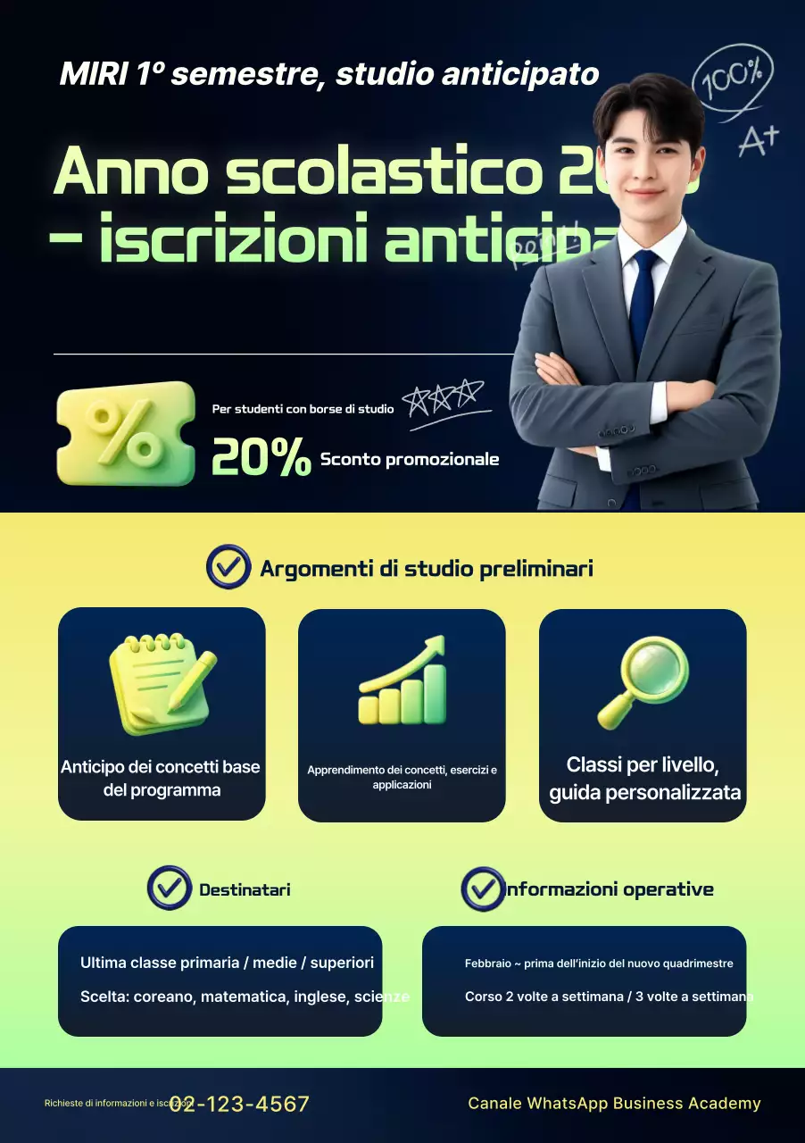 Reclutamento per l'istruzione moderna blu navy