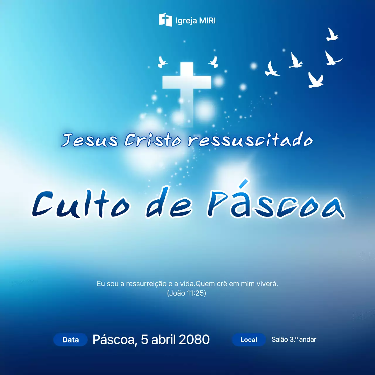 Guia de Serviço Simples de Páscoa Azul Celeste