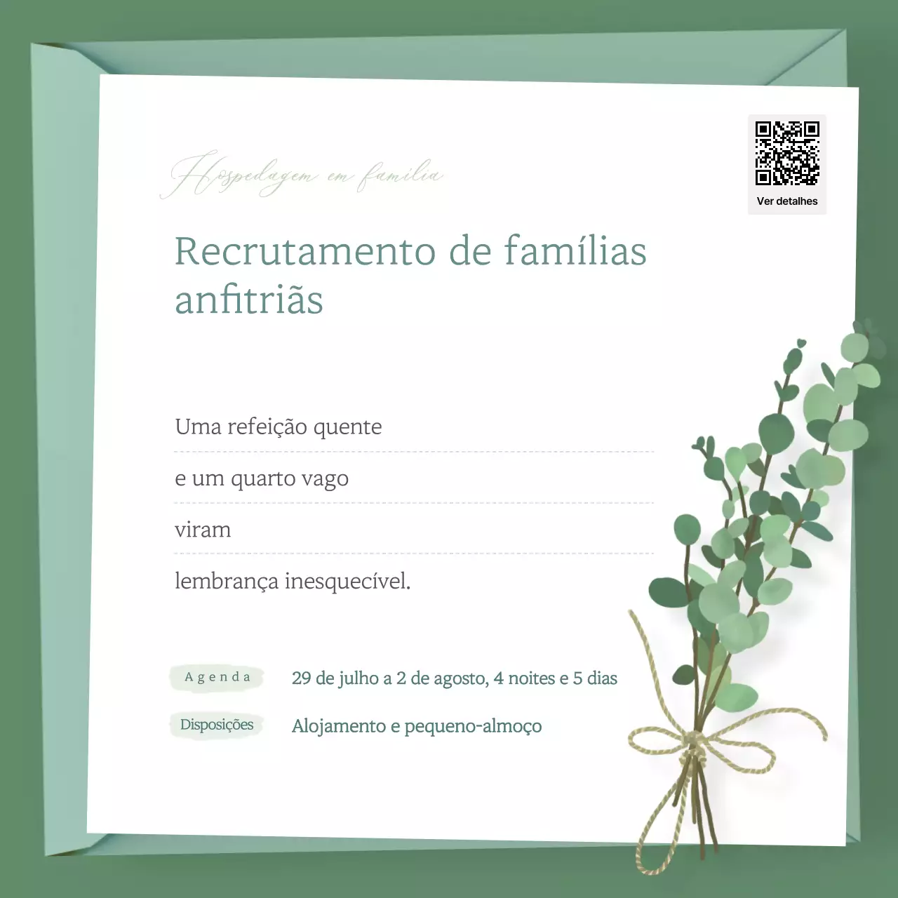 Guia de Recrutamento de Famílias para Hospedagem em Casas de Família em Catedral Verde e Limpa