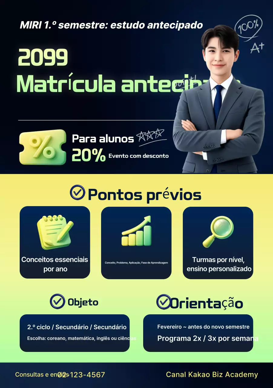 Recrutamento para Educação Moderna Azul Marinho