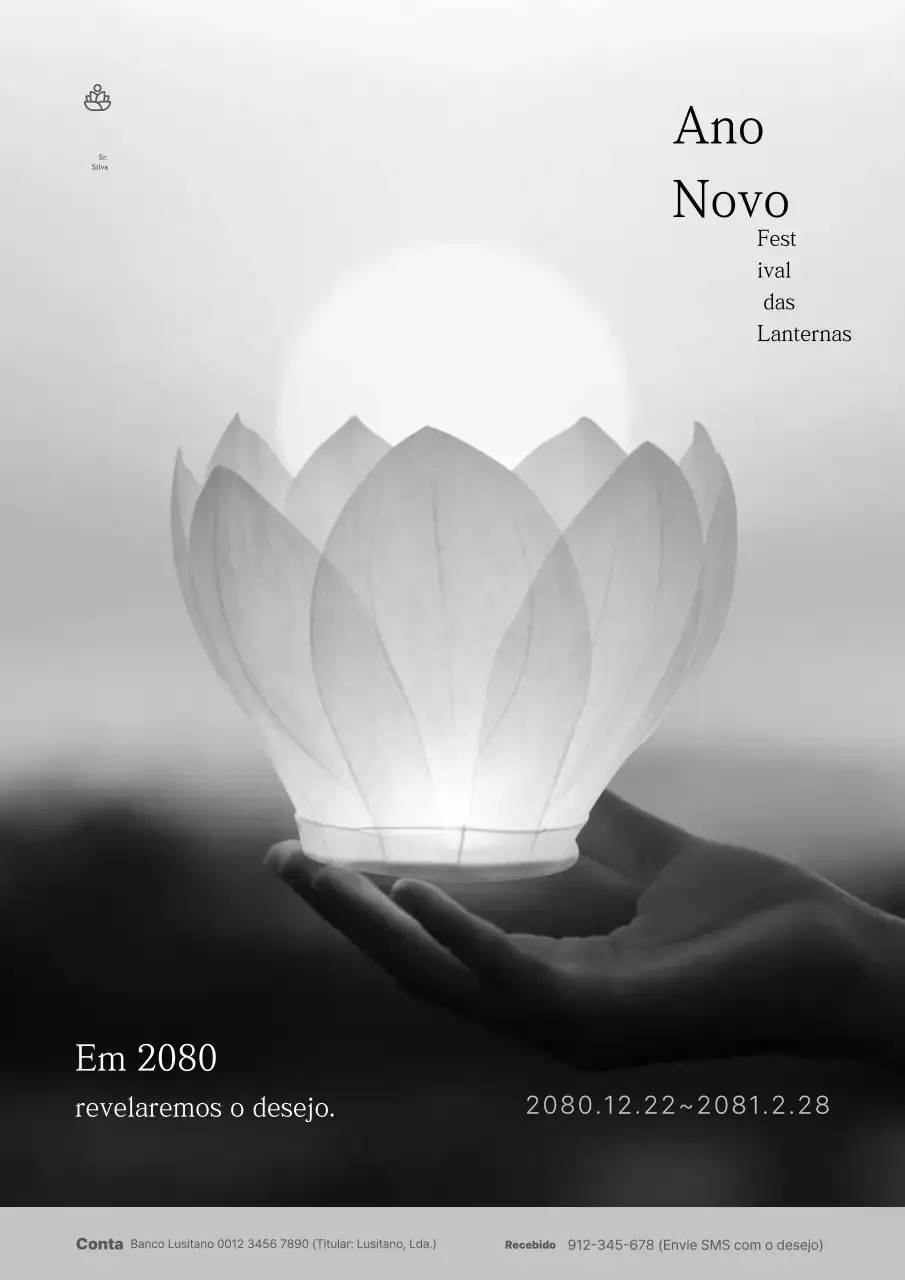 Cerimônia tradicional de Ano Novo em preto e branco