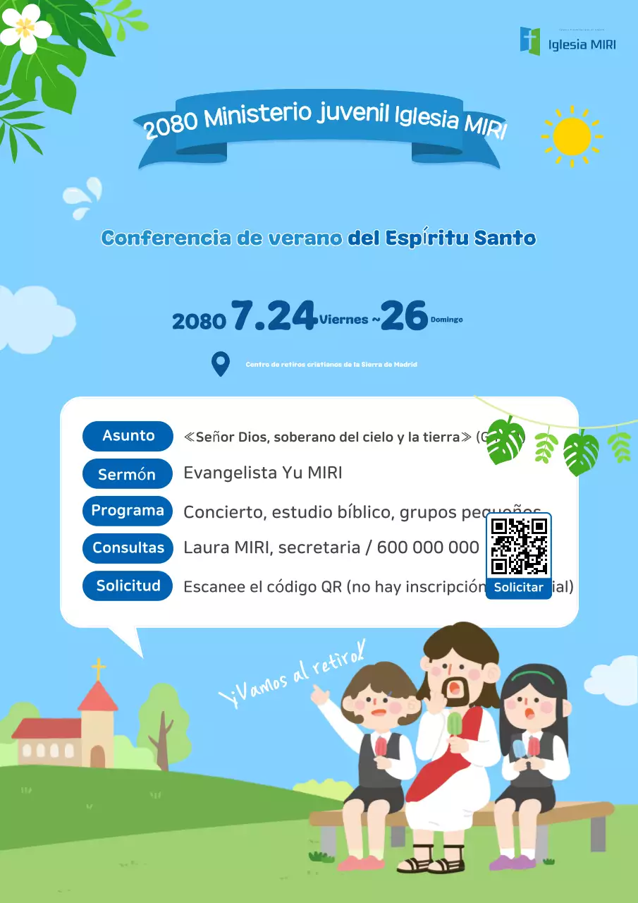 Guía de eventos de verano en tonos azul cielo