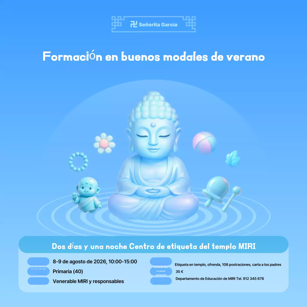 Reclutamiento de estudiantes de formación oriental Sky Blue