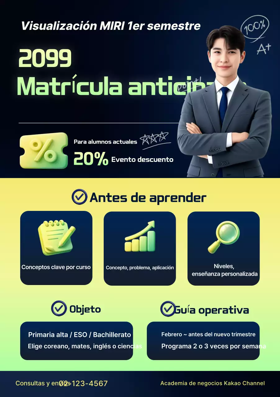 Reclutamiento de educación moderna azul marino