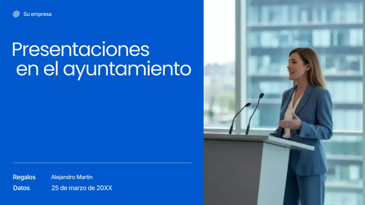 Presentación de la reunión del ayuntamiento profesional de Blue