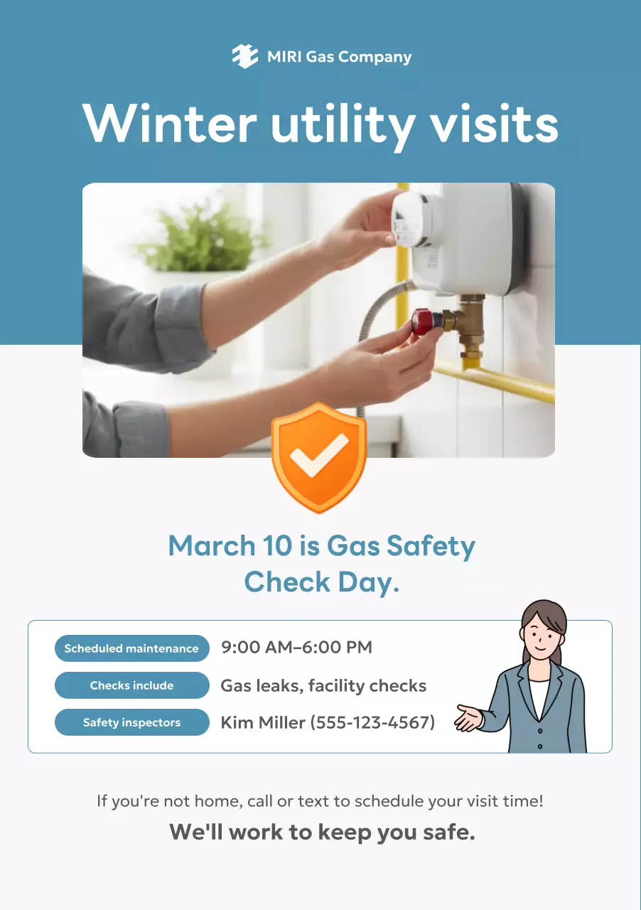 thông báo tiện ích hiện đại màu xanh lam