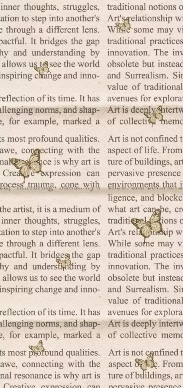 베이지 빈티지 나비 패러디