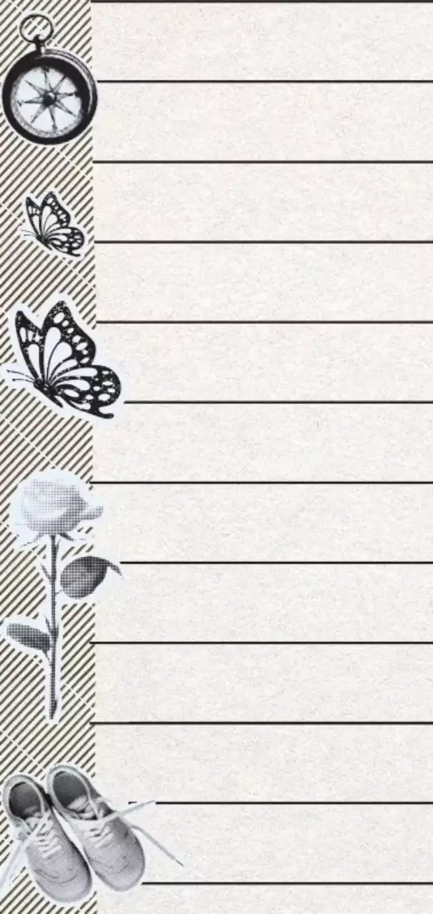 흑백 빈티지 일기 메모지