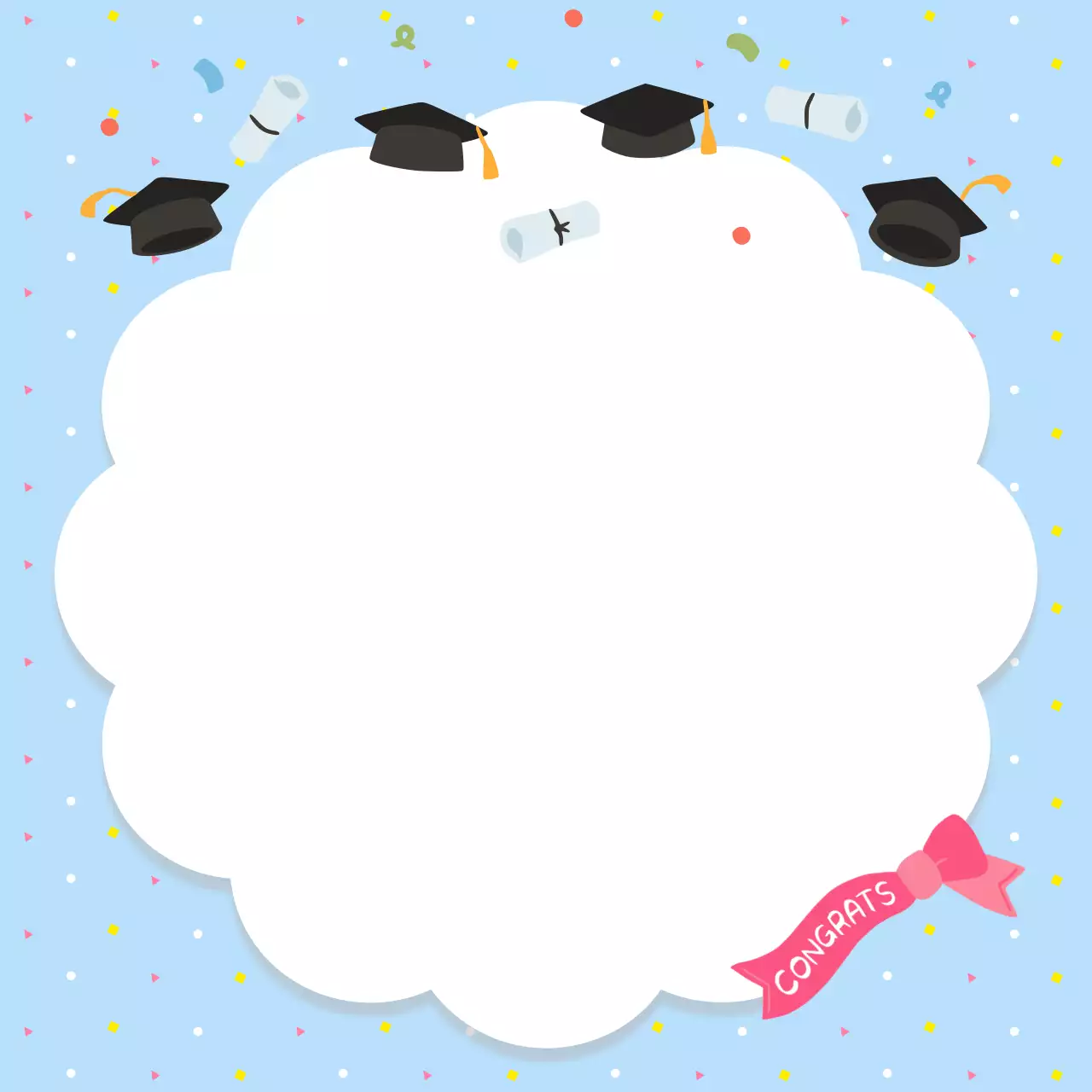 블루 심플 졸업 축하 미니 노트