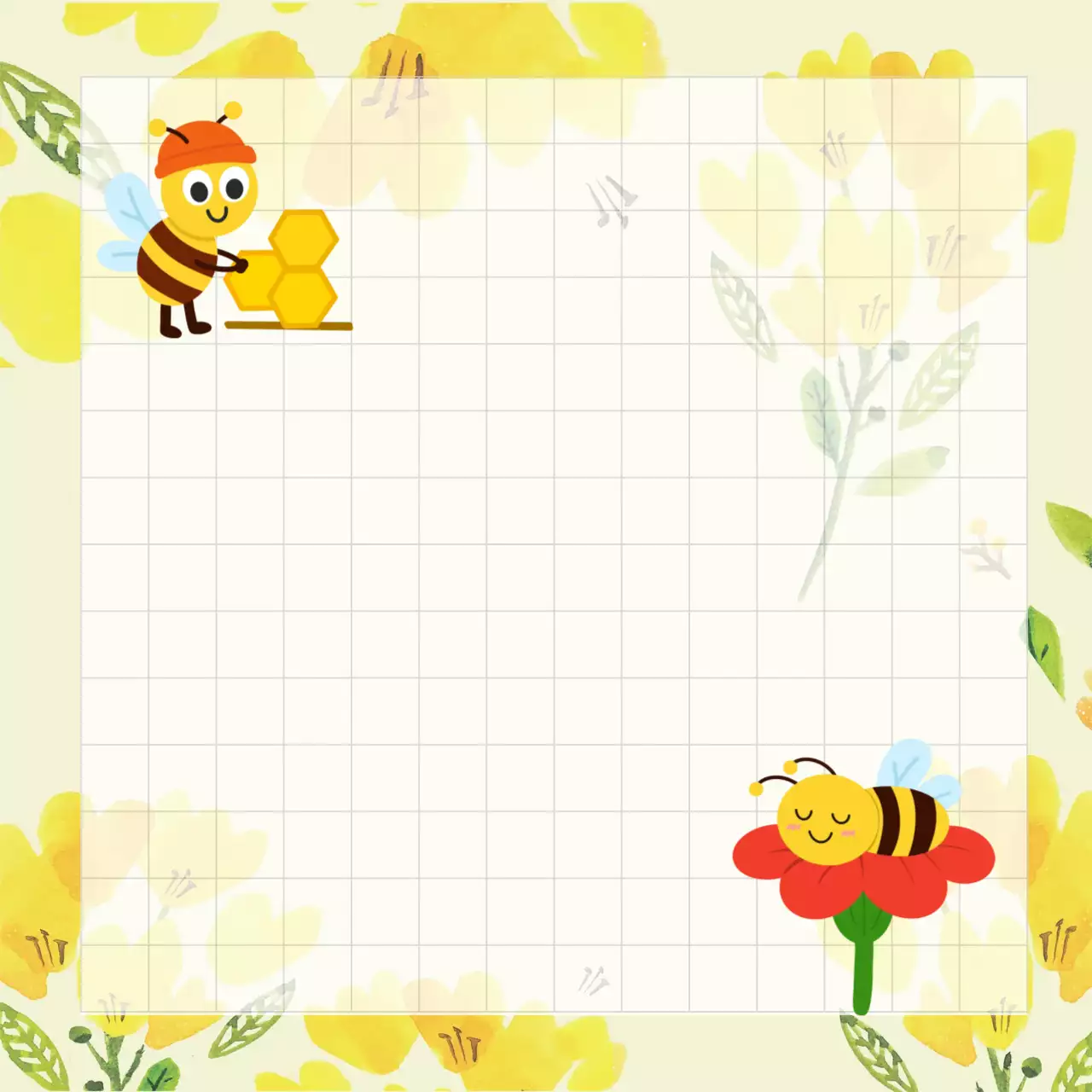 노랑 아기자기한 귀여운 꿀벌