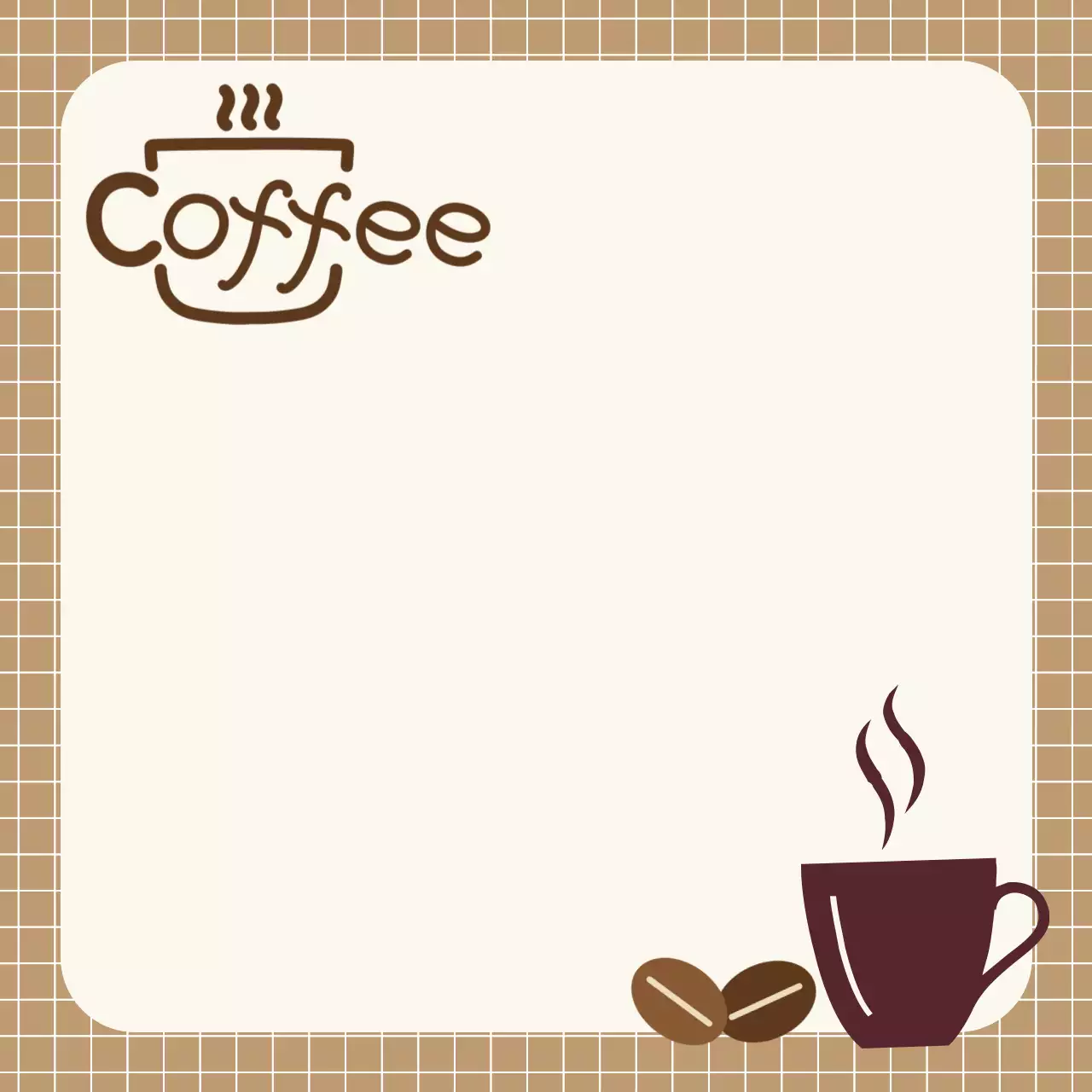 베이지 심플 카페 메뉴판