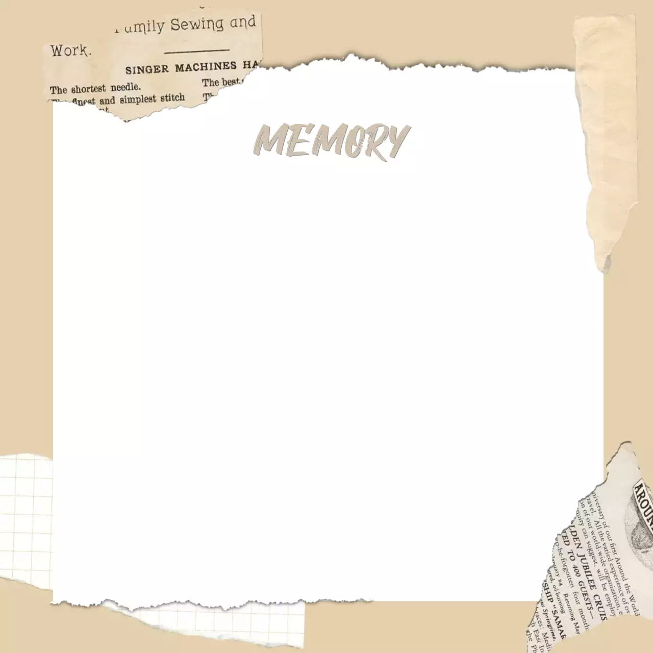 베이지 빈티지 메모지 문구