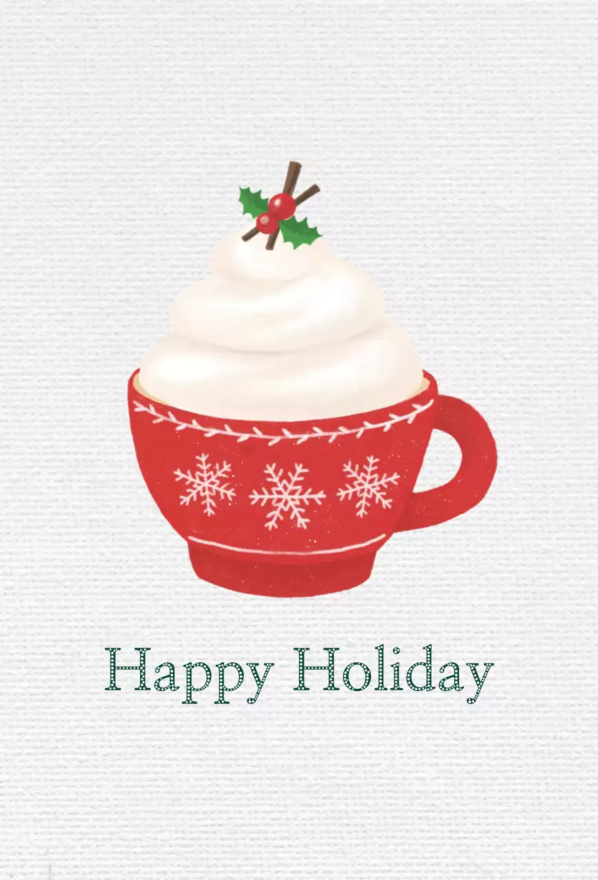 빨간색과 크림색의 심플한 홀리데이 기념 편지