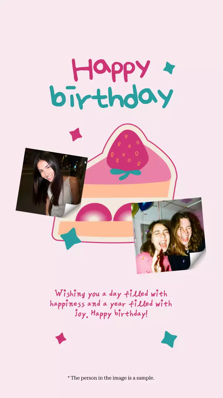 pink playful happy birthday