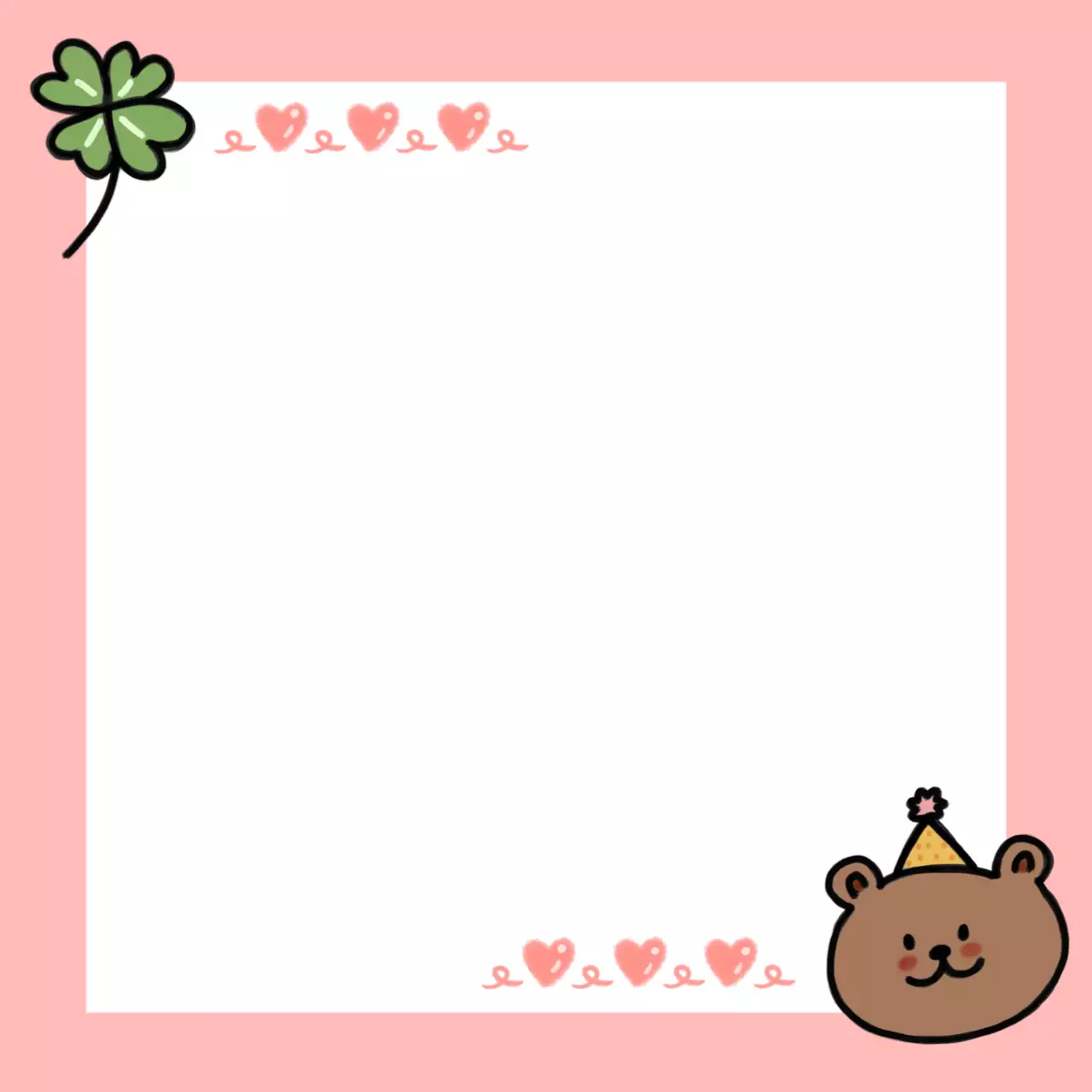 핑크 아기자기한 동물 메모지