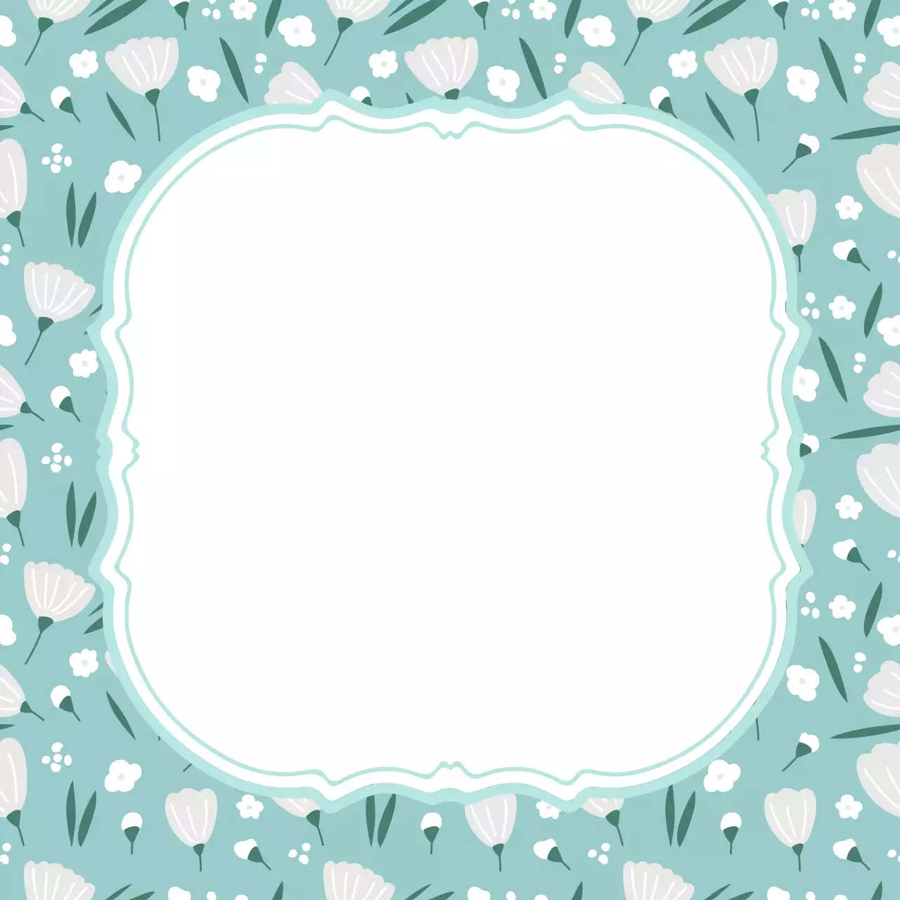 민트 아기자기한 포토프레임