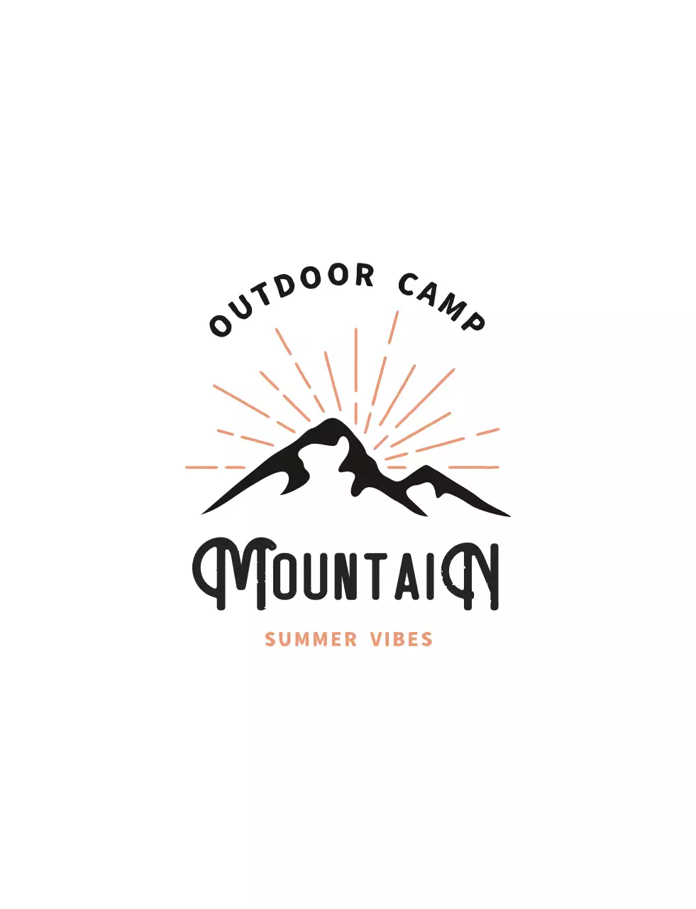 Black Rustic Mountain Camping Advertisement