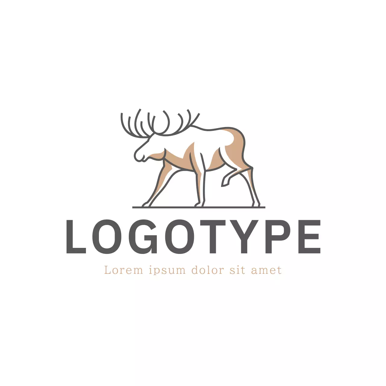 beige minimalist wildlife moose for brand identity