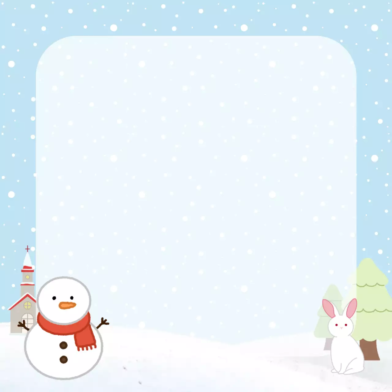 하늘색 아기자기한 겨울 엽서