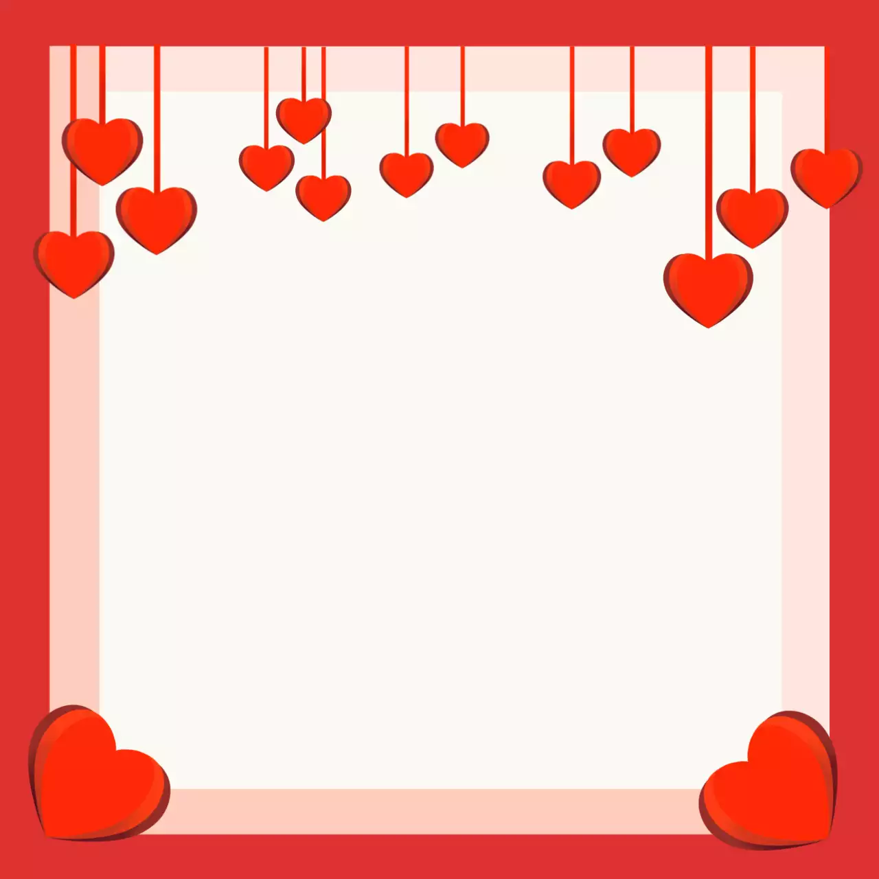 빨강 심플 하트 프레임