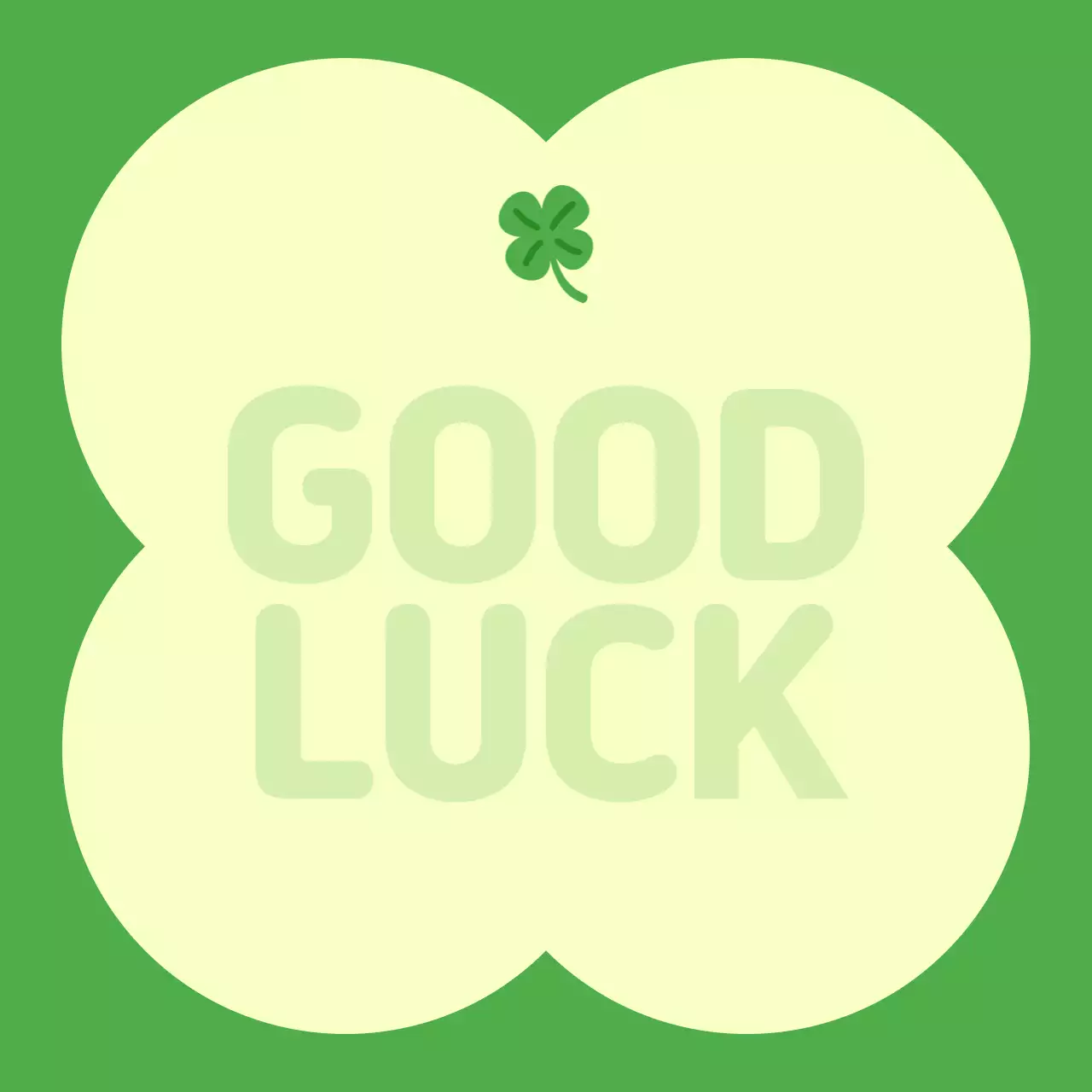 초록 심플 네잎클로버 프레임