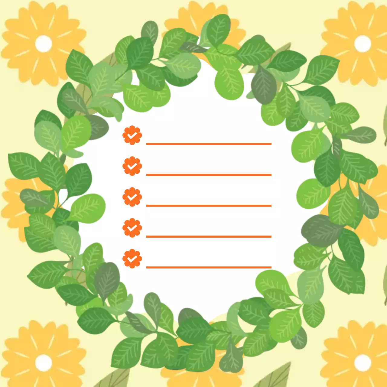 노랑 초록의 심플한 체크리스트 프레임