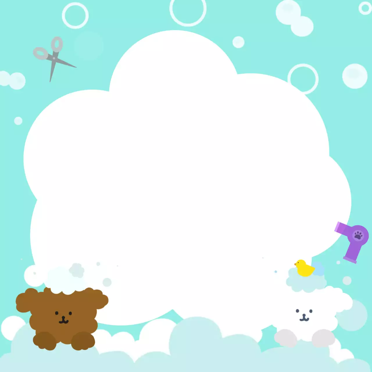 하늘색 아기자기한 포토프레임