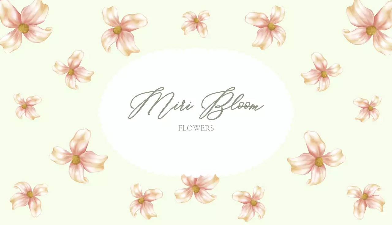 bunga-bunga elegan berwarna hijau oranye