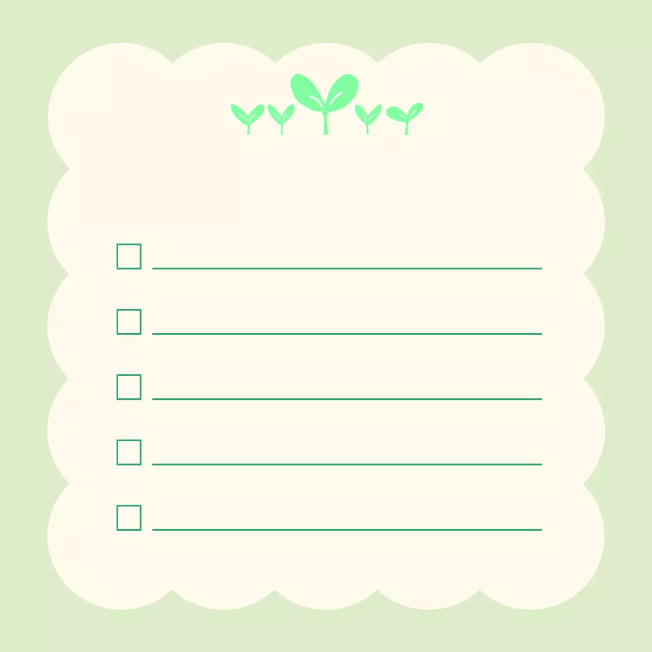 민트와 연두색 아기자기한 새싹 신학기 메모지