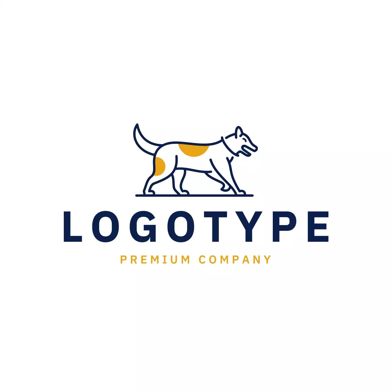 navy minimal dog for brand identity