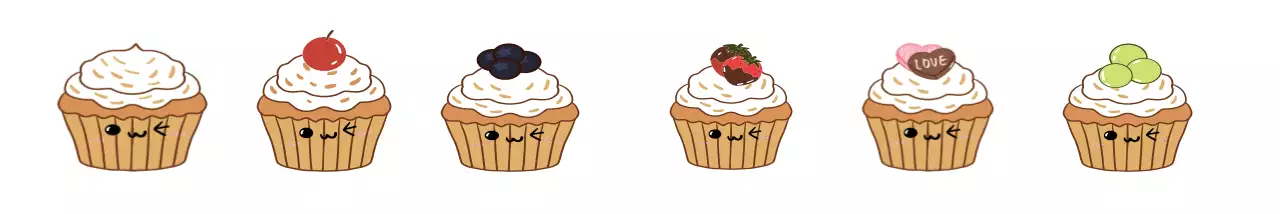 연두 아기자기한 디저트 스티커