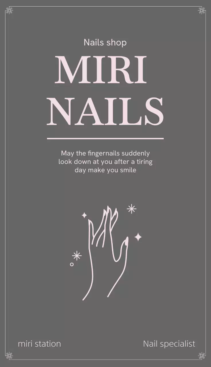 회색 모던 네일샵 광고