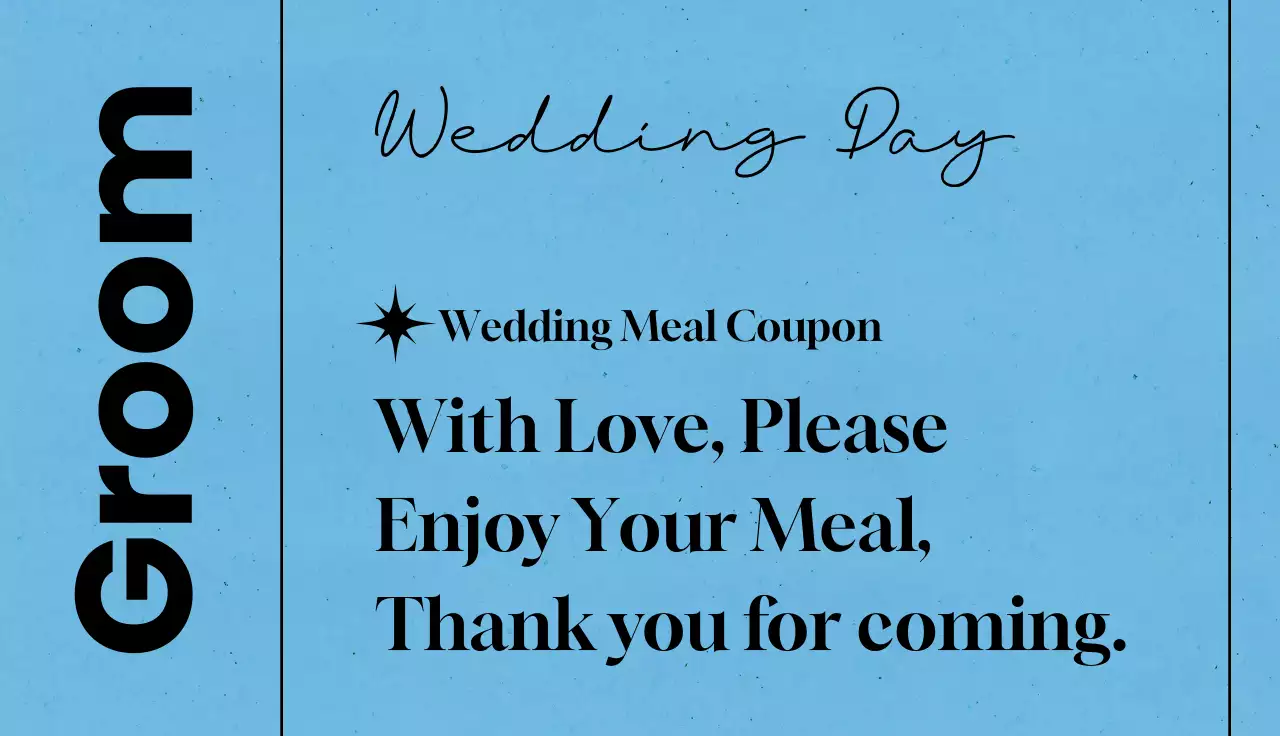 하늘색 깔끔 결혼 쿠폰