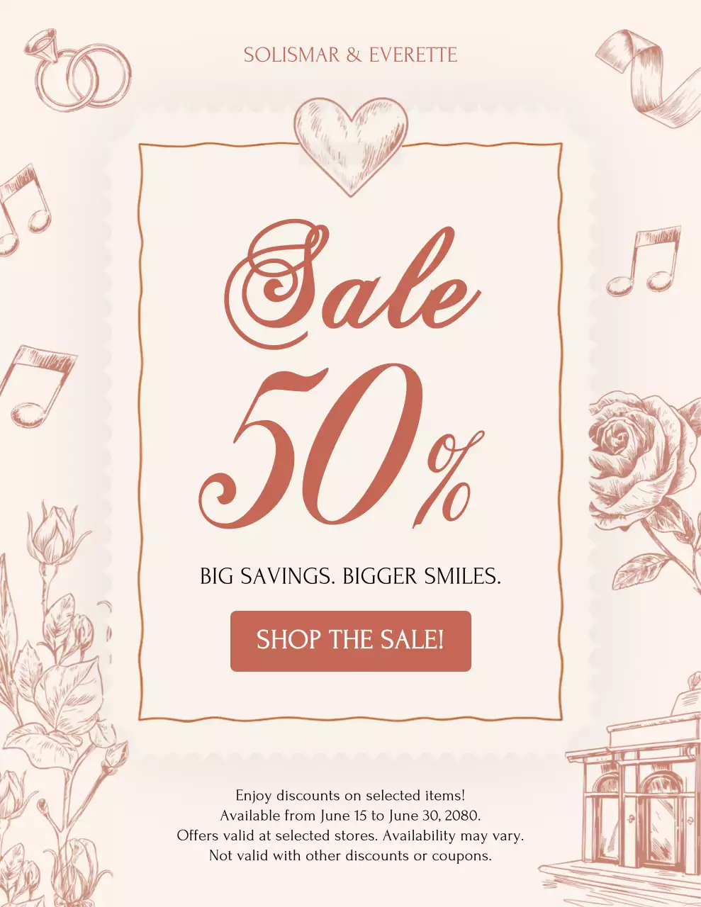 Beige Elegant Sale Promotion Poster