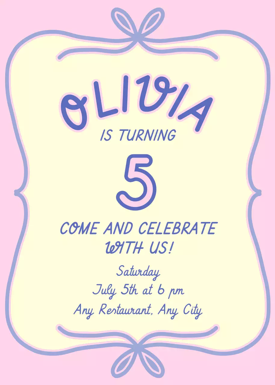 Pink Playful Kids Birthday