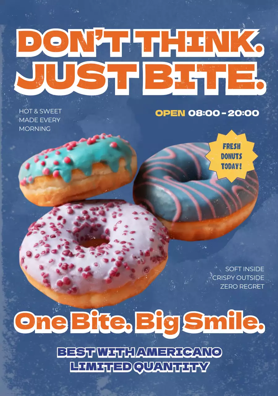 파랑 레트로 디저트 광고