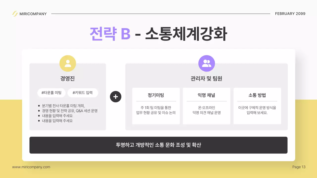 베이지 모던 조직문화 개선 설명