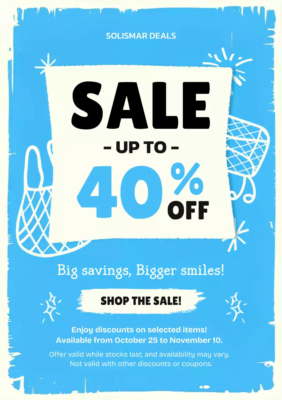 Poster Promosi Penjualan Biru Tebal