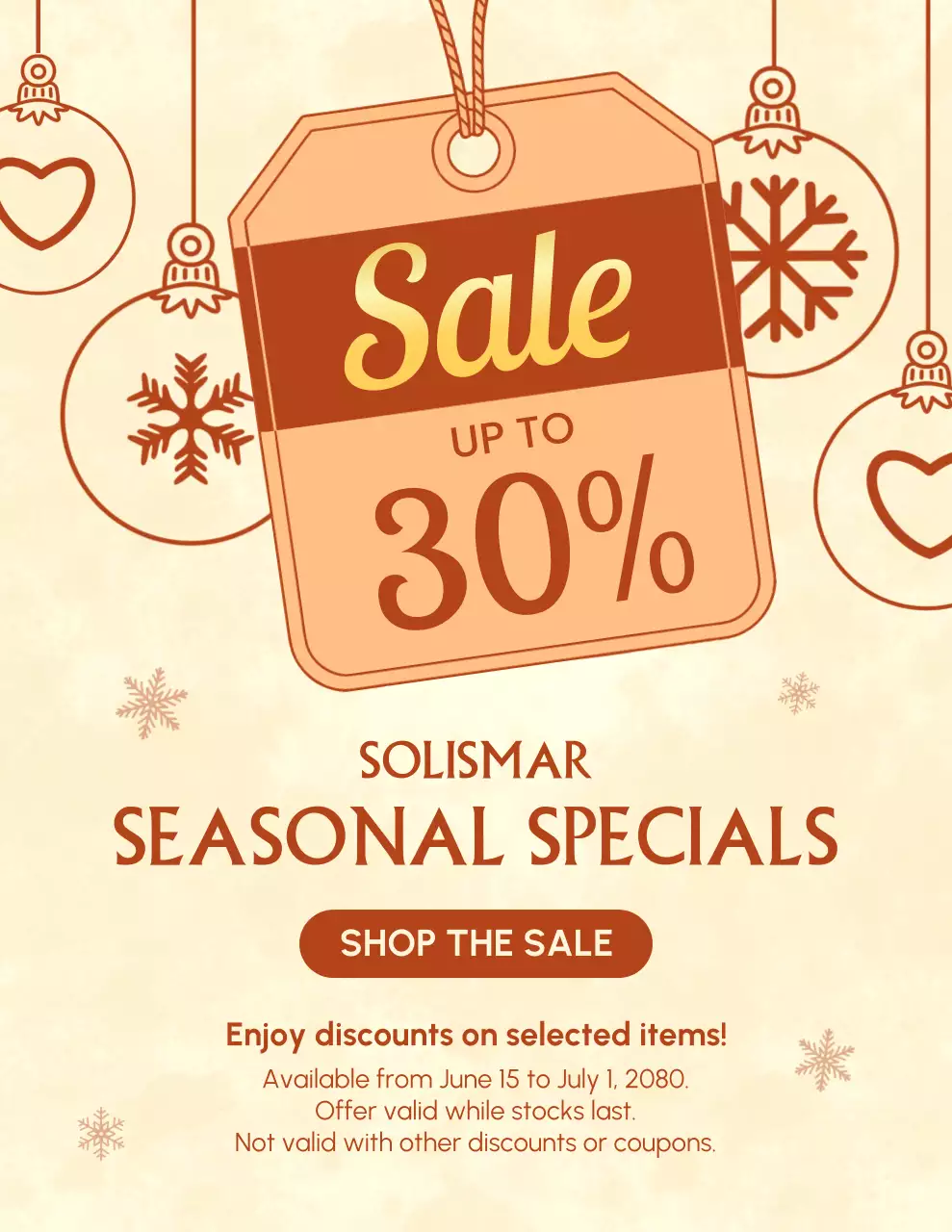 Poster khuyến mãi giảm giá phong cách retro màu cam