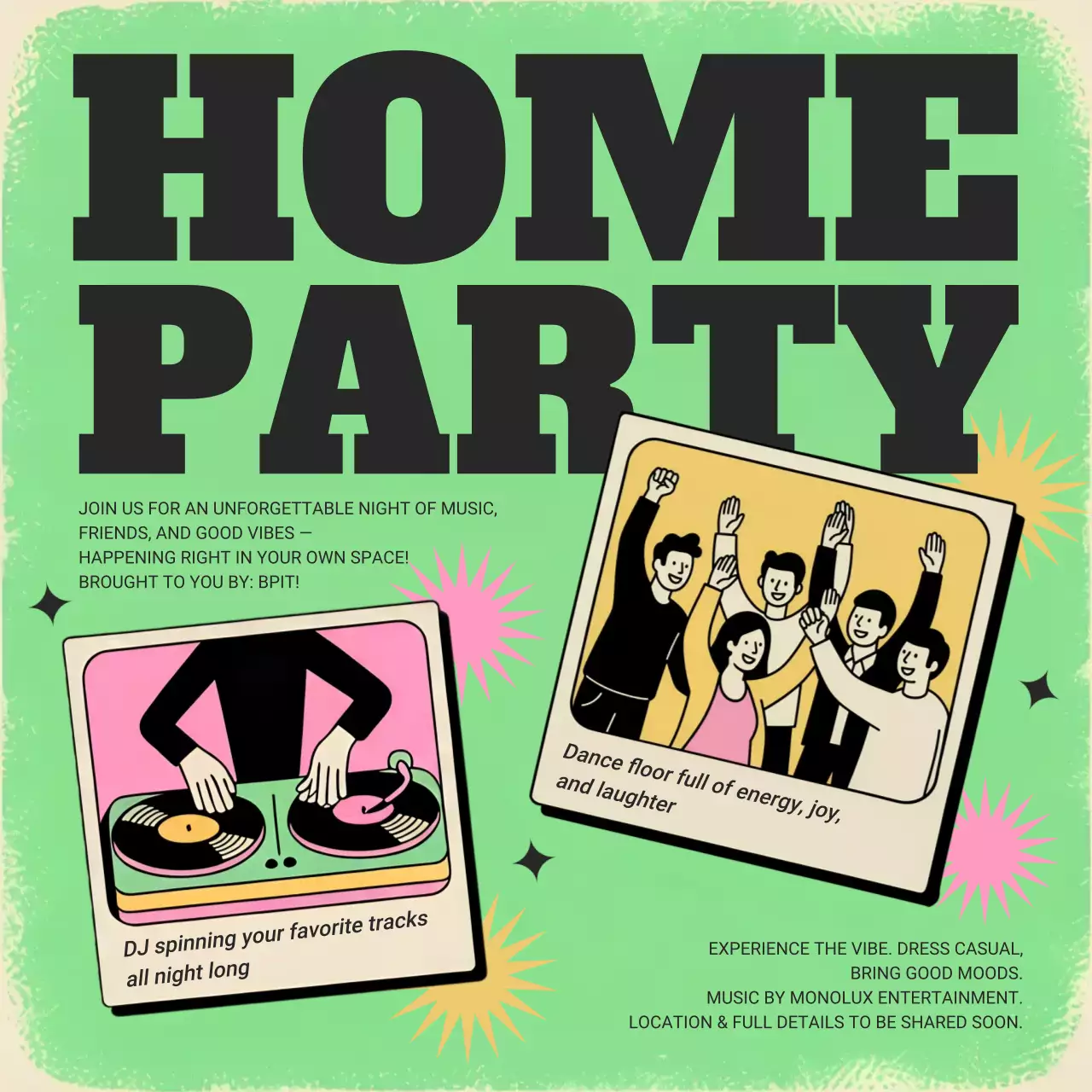 Bài đăng trên Instagram về sự kiện trang trí nhà theo phong cách retro xanh.