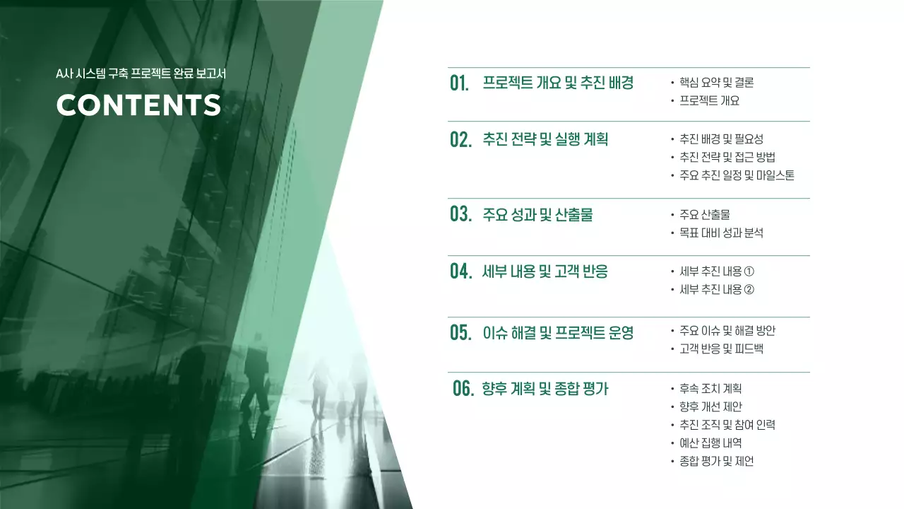 초록 모던 프로젝트 보고서 분석