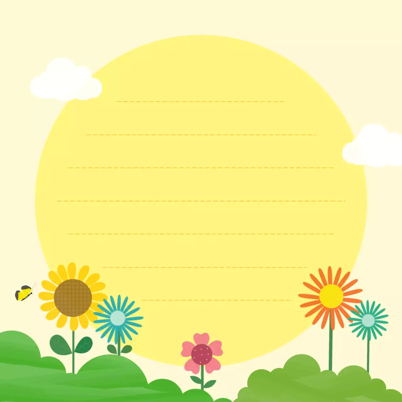 노랑 아기자기한 꽃 디자인