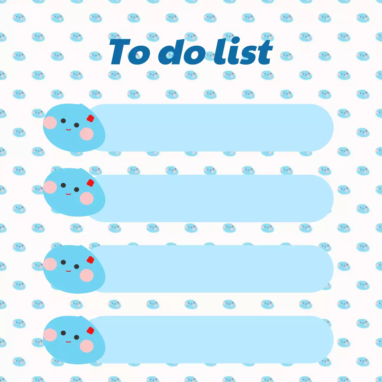 하늘색 아기자기한  정리 문구