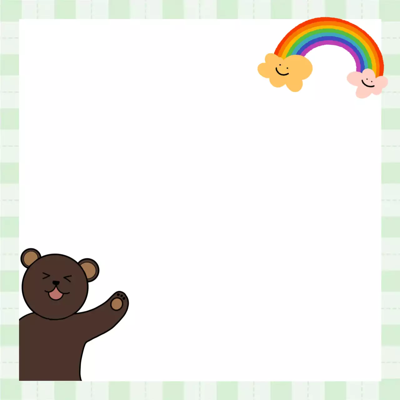 무지개 아기자기한 동물 포토프레임