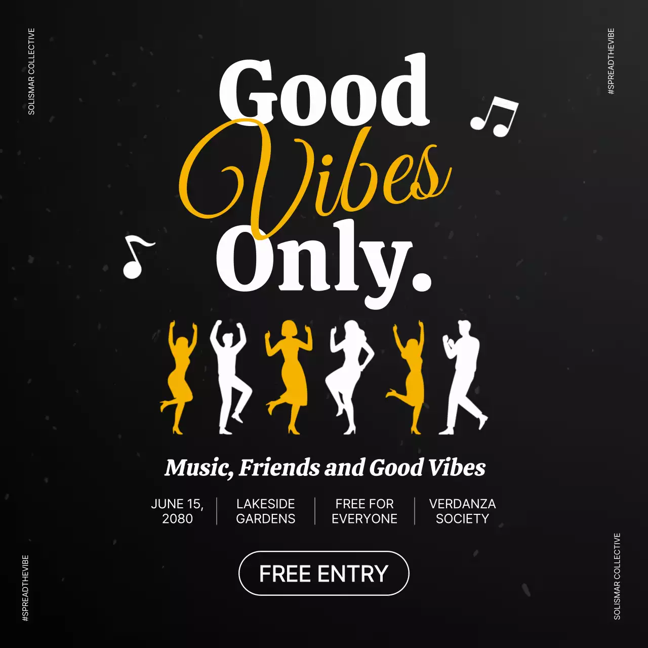 Unggahan Instagram Acara Musik Retro Hitam