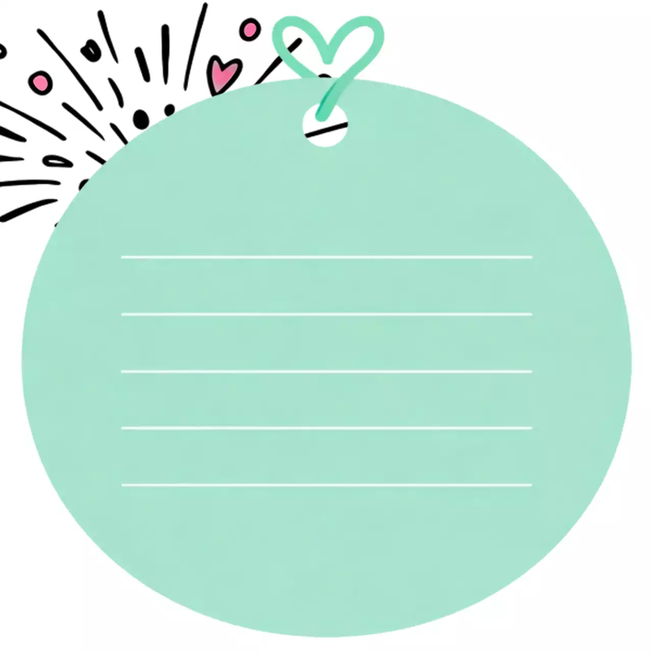 민트 아기자기한 하트 노트