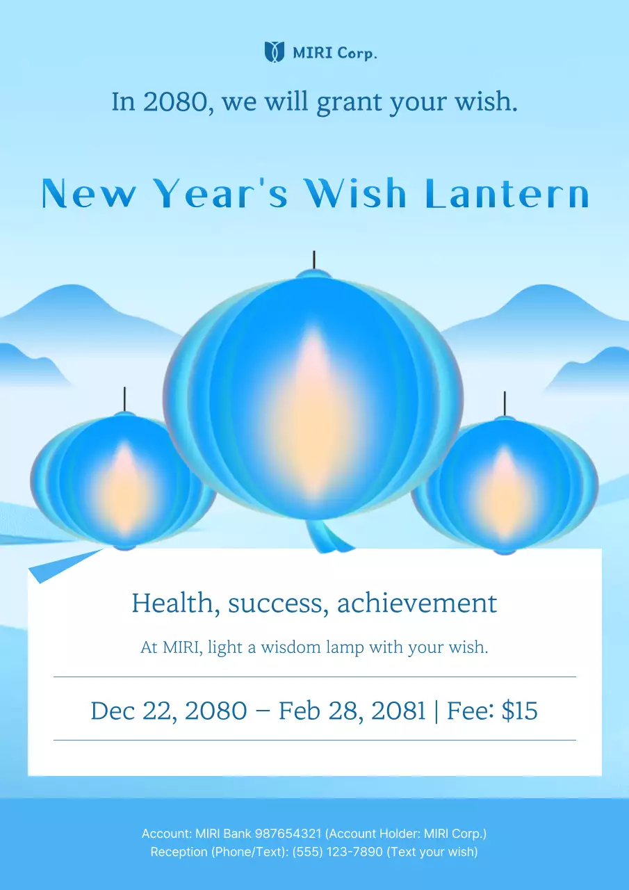 Sự kiện năm mới đơn giản màu xanh da trời