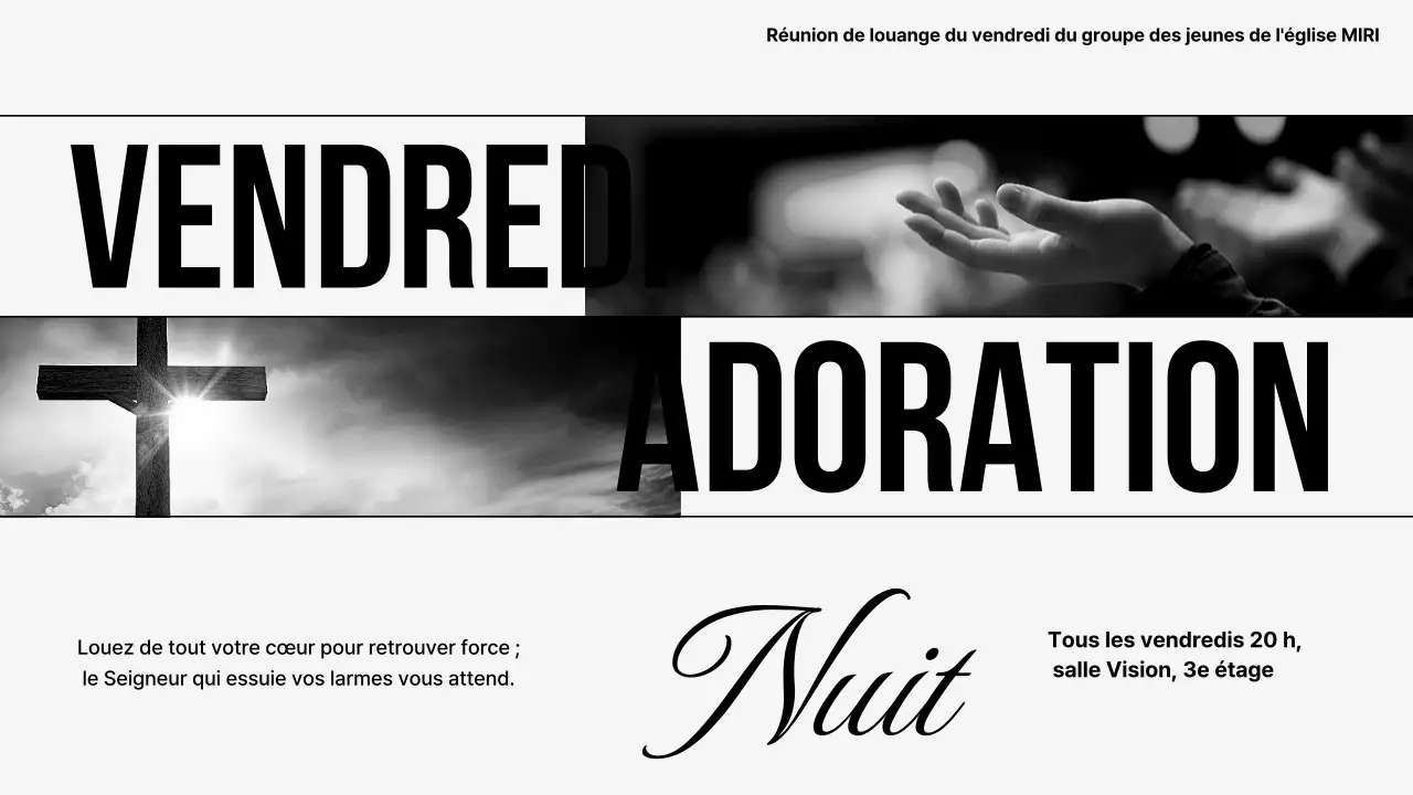 Guide de culte classique en noir et blanc