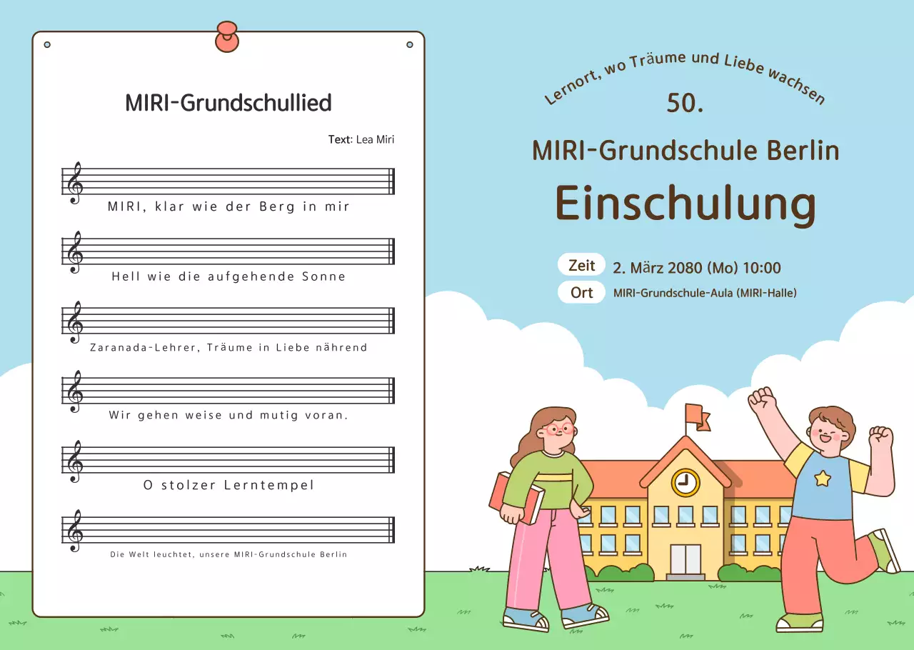 Sky Blue Niedlicher Leitfaden für die Einzugszeremonie