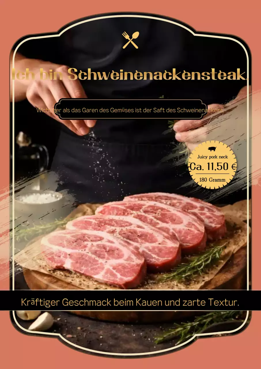 Orange Vintage Fleischanzeige